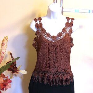 NWOT Kroshetta Women’s Beautiful Crochet Camisole Tank Top 6 S